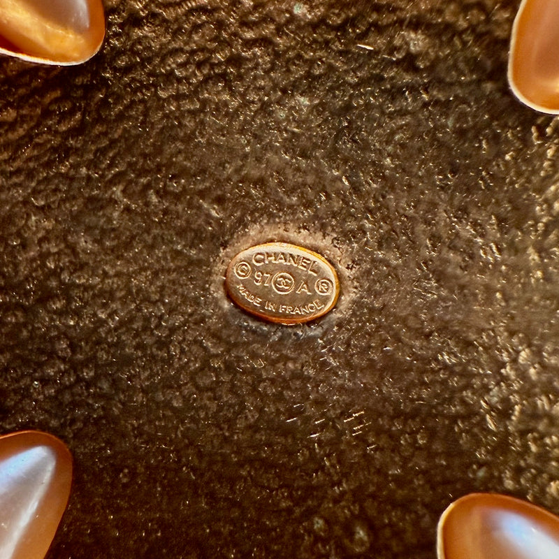 Chanel Vintage 97A CC Gripoix Byzantine Gold-tone Brooch