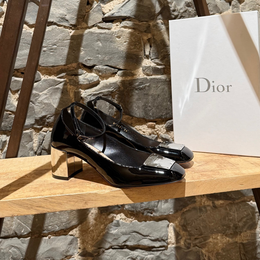 Main photo of Christian Dior 2022 Black Patent La Parisienne Mary Jane Pumps