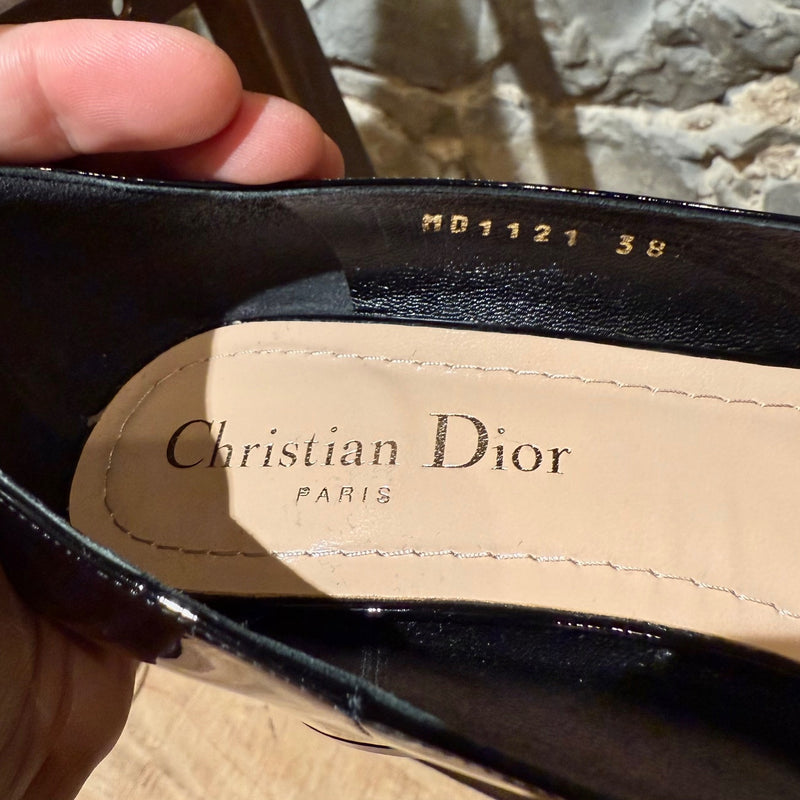 Branded insole of Christian Dior 2022 Black Patent La Parisienne Mary Jane Pumps