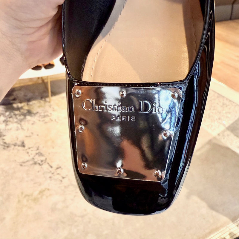 Brand detail of Christian Dior 2022 Black Patent La Parisienne Mary Jane Pumps