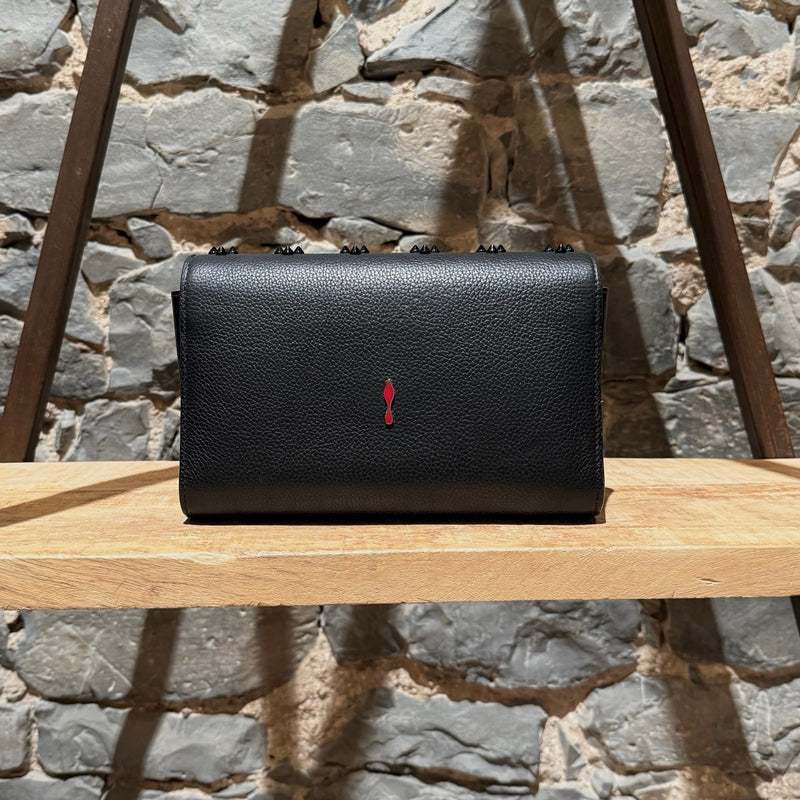 Back view of Christian Louboutin Black Leather Paloma Shoulder Bag