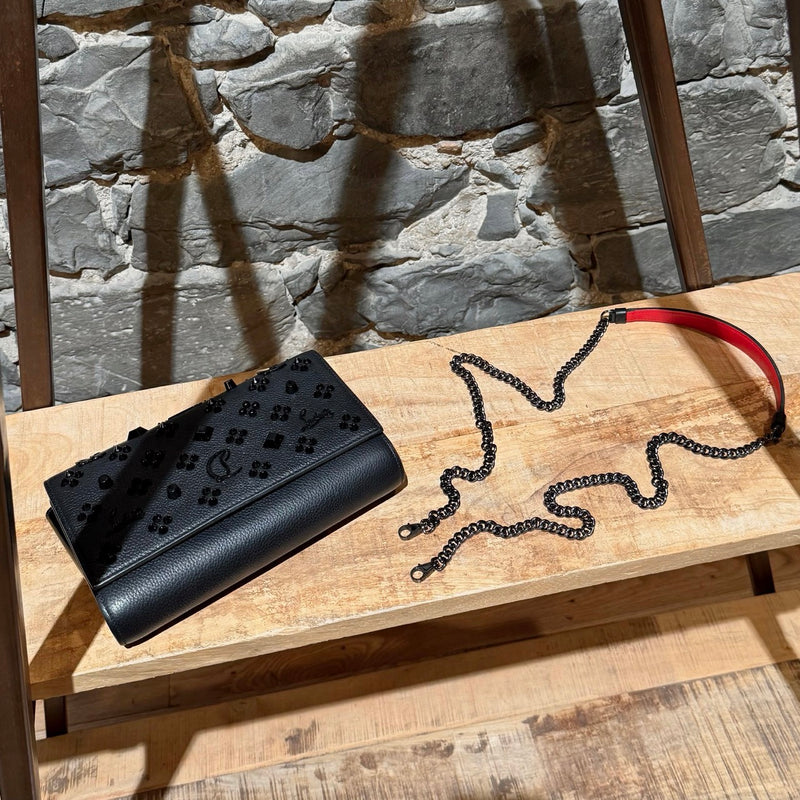 Strap of Christian Louboutin Black Leather Paloma Shoulder Bag