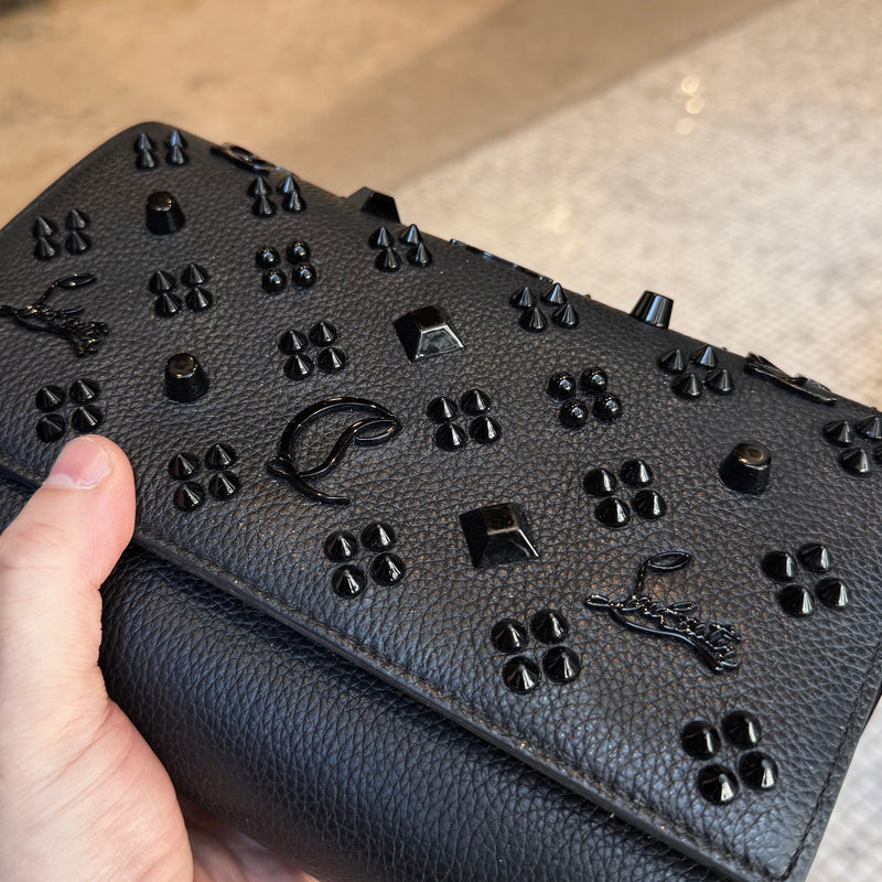 Close-up on Christian Louboutin Black Leather Paloma Shoulder Bag