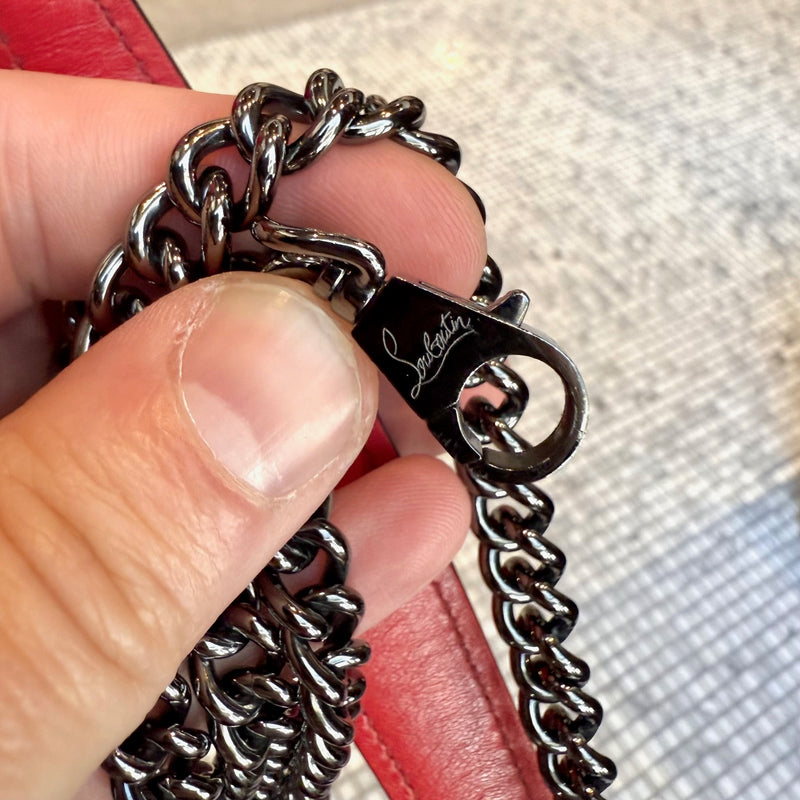 Branded hardware of Christian Louboutin Black Leather Paloma Shoulder Bag