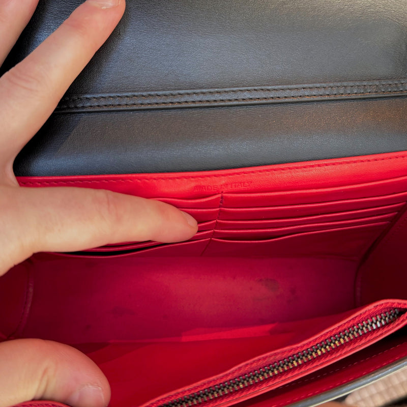 Interior of Christian Louboutin Black Leather Paloma Shoulder Bag