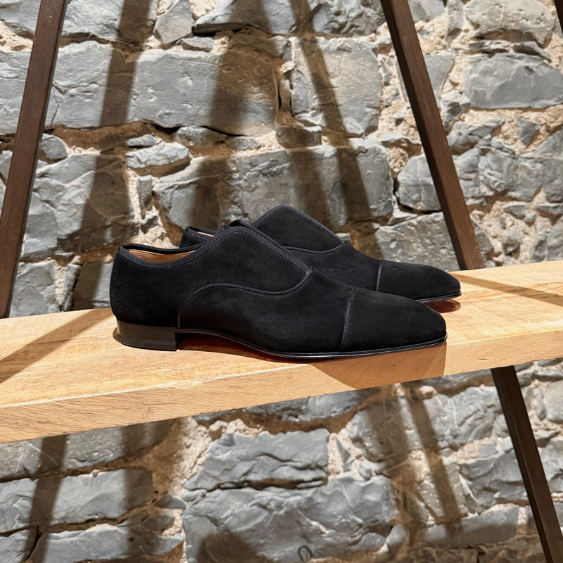 Main photo of Christian Louboutin Black Suede Alpha Male Oxford Shoes