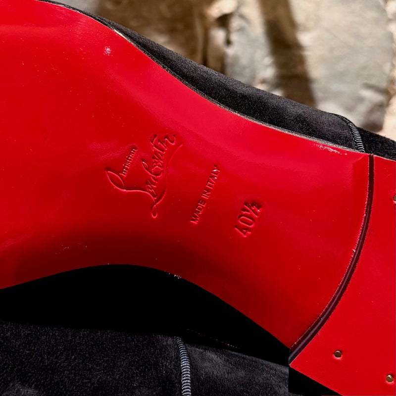 Stamps of Christian Louboutin Black Suede Alpha Male Oxford Shoes