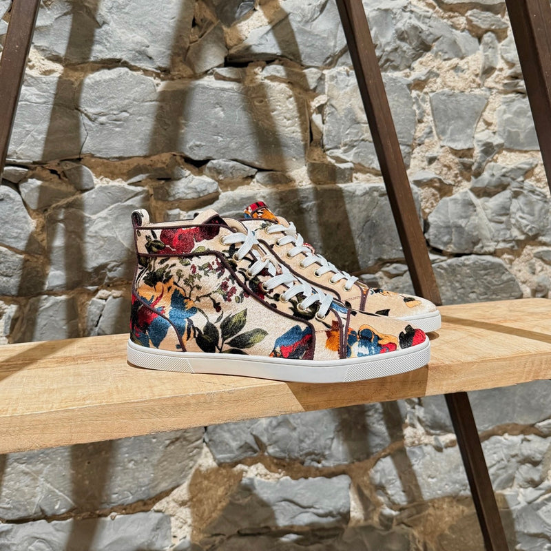 Main photo of Christian Louboutin Floral Velvet Bip Bip Orlato High-top Sneakers