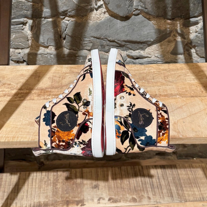 Another angle of Christian Louboutin Floral Velvet Bip Bip Orlato High-top Sneakers