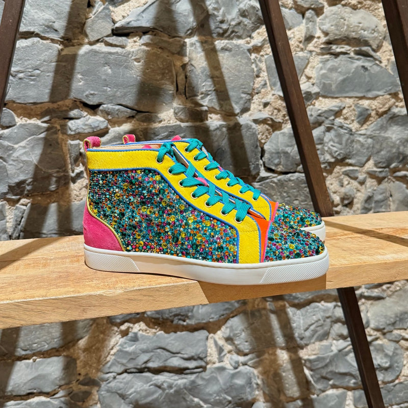 Main photo of Christian Louboutin Louis Strass Multicolour Rainbow Swarvoski Crystal High-top Sneakers