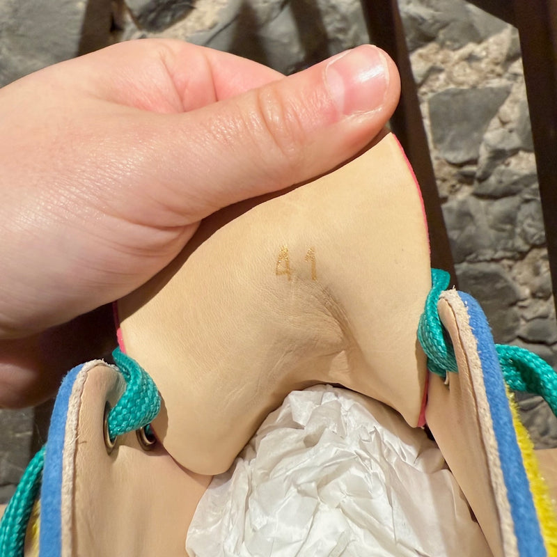 Size stamp of Christian Louboutin Louis Strass Multicolour Rainbow Swarvoski Crystal High-top Sneakers