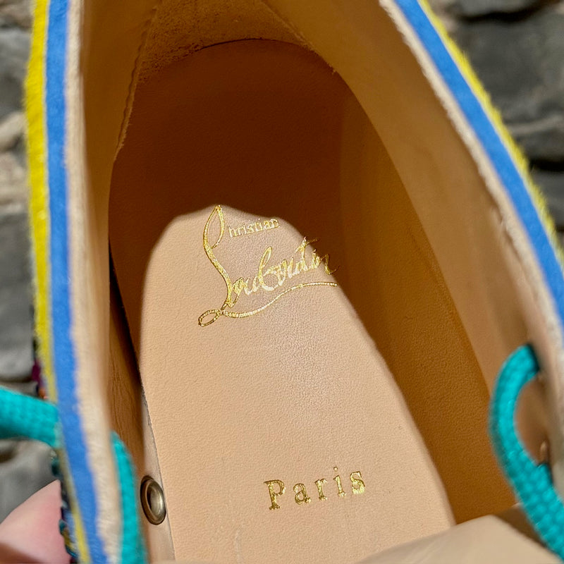 Branded insole of Christian Louboutin Louis Strass Multicolour Rainbow Swarvoski Crystal High-top Sneakers