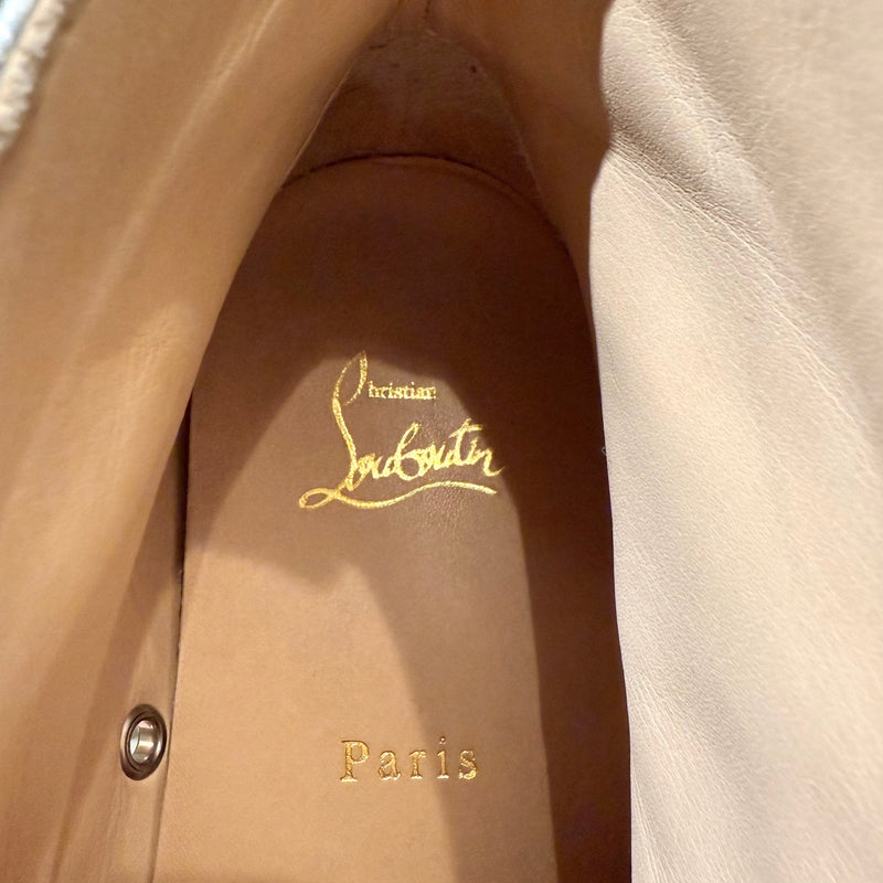Branded insole of Christian Louboutin Silver Leather Louis Strass High-top Sneakers