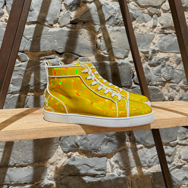 Christian Louboutin Yellow Iridescent Psychic Fun Louis High-Top Sneakers