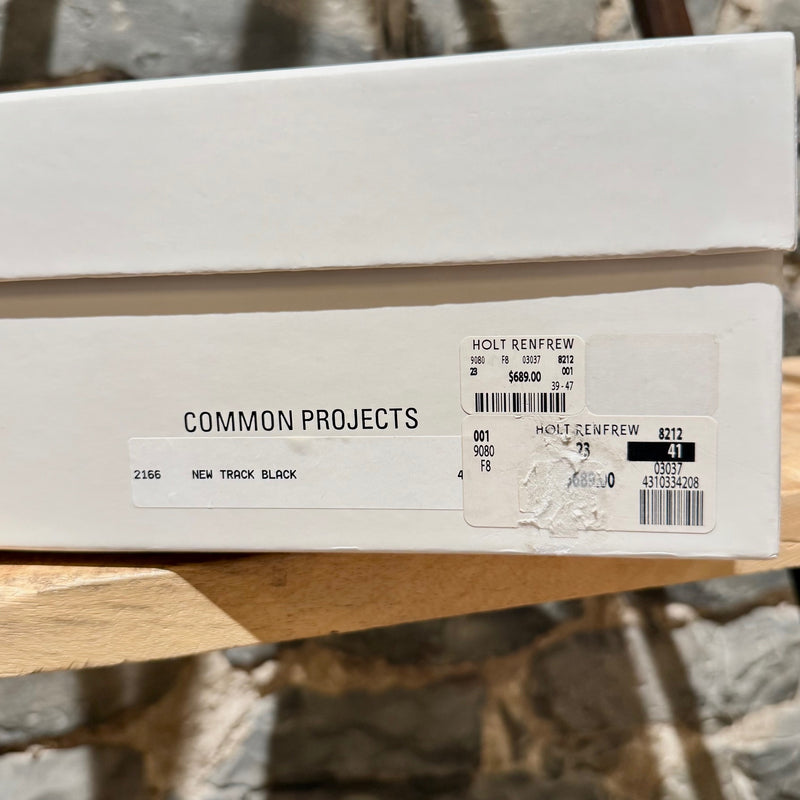 Box of Common Project New Track Black Mesh Nubuck Sneakers