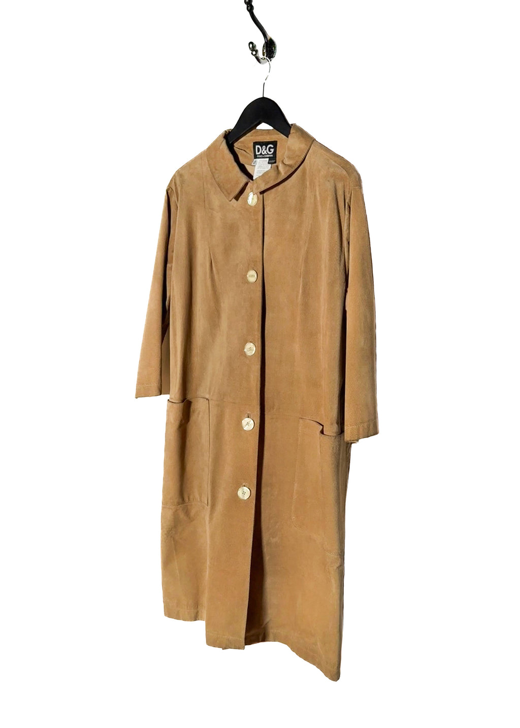 Front side of D&G Tan Beige Suede Coat