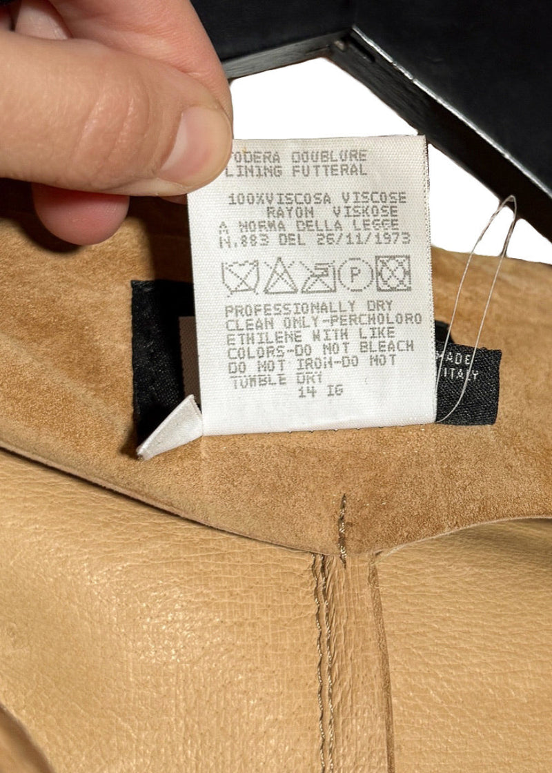 Material and care label of D&G Tan Beige Suede Coat