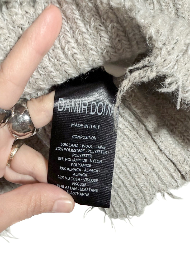 Pull ﻿﻿Damir Doma ﻿gris taupe en laine mélangée à effet usé