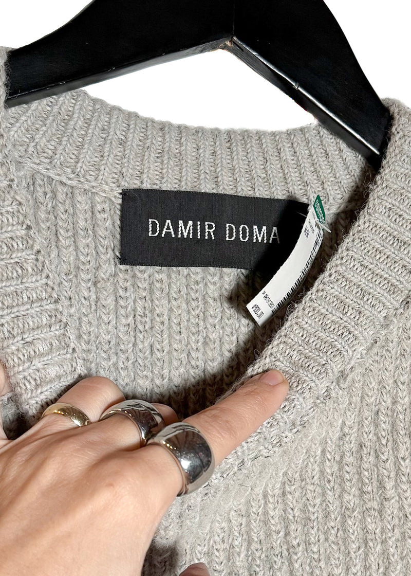 Pull ﻿﻿Damir Doma ﻿gris taupe en laine mélangée à effet usé