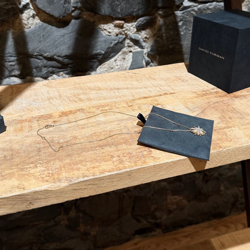 Chain of David Yurman 18k Yellow Gold Diamond 19mm Starbust Pendant Necklace