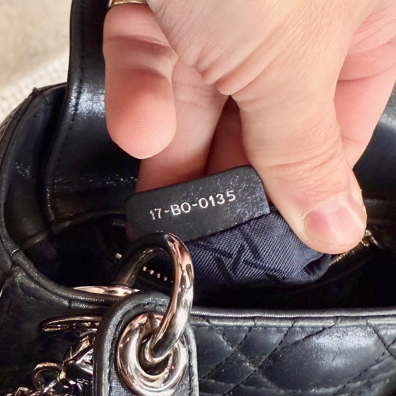 Serial number tag of Dior 2015 Metallic Midnight Blue Calfskin Mini Lady Dior Bag