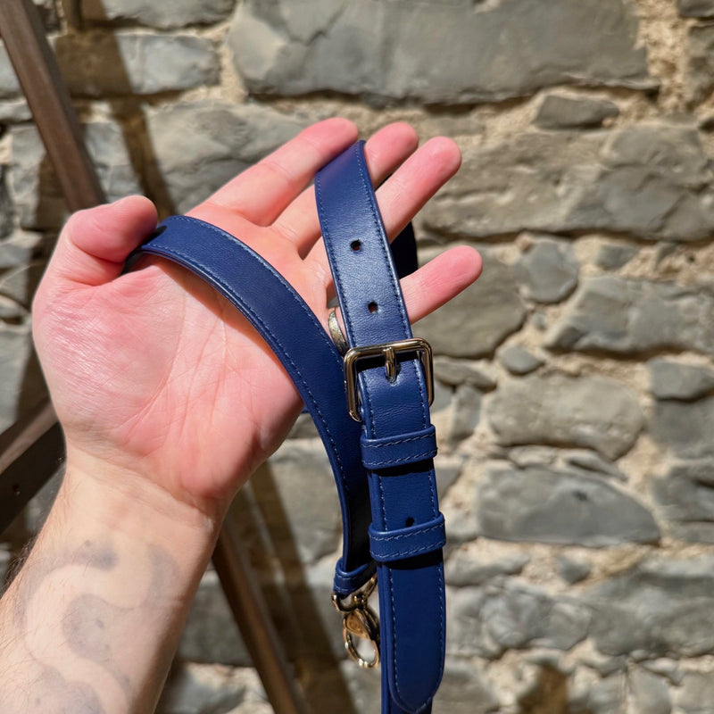 Strap of Dior 2022 Blue Lambskin Cannage Medium Lady Dior Handbag