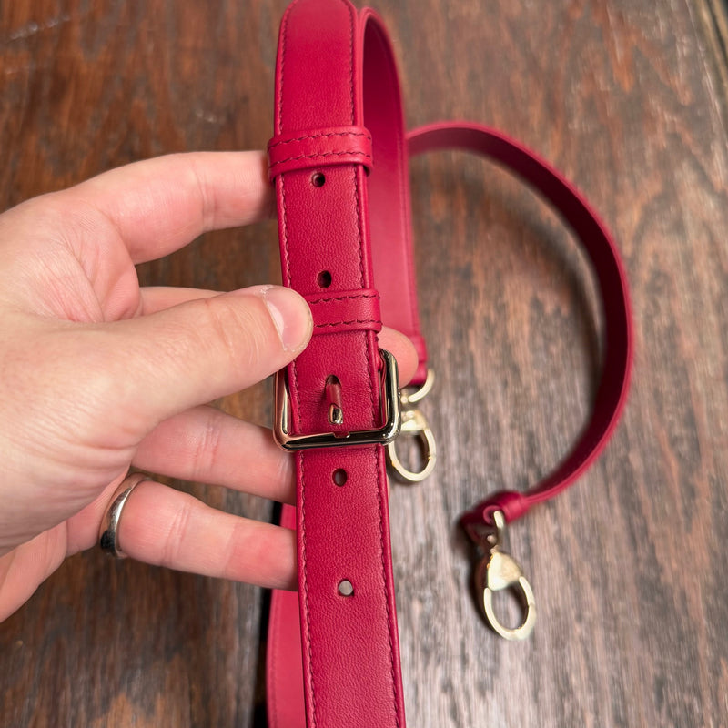 Strap of Dior 2022 Fuchsia Pink Lambskin Cannage Medium Lady Dior Handbag