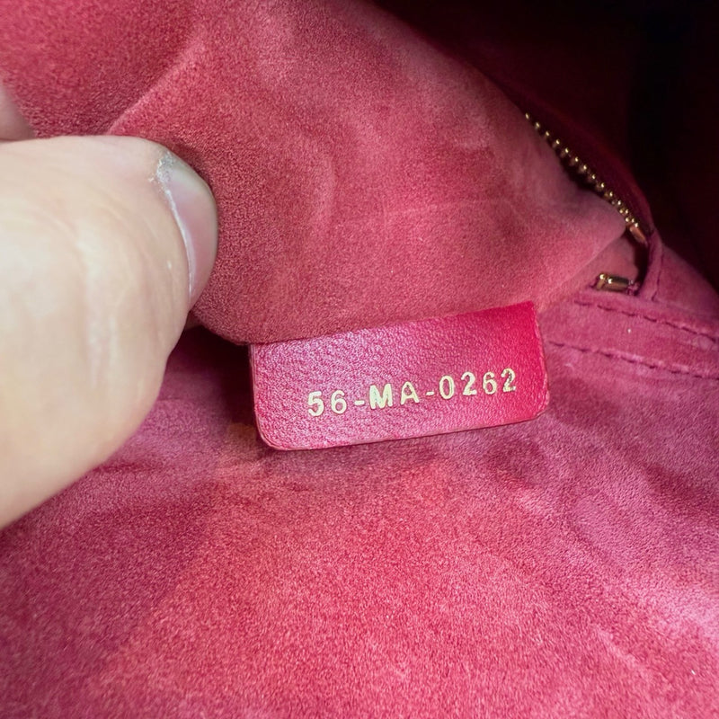 Serial number of Dior 2022 Fuchsia Pink Lambskin Cannage Medium Lady Dior Handbag
