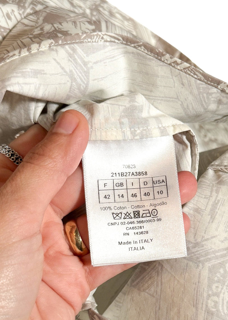 Labels of Dior 2022 Greek Print Bee Embroidered Buttoned Shirt