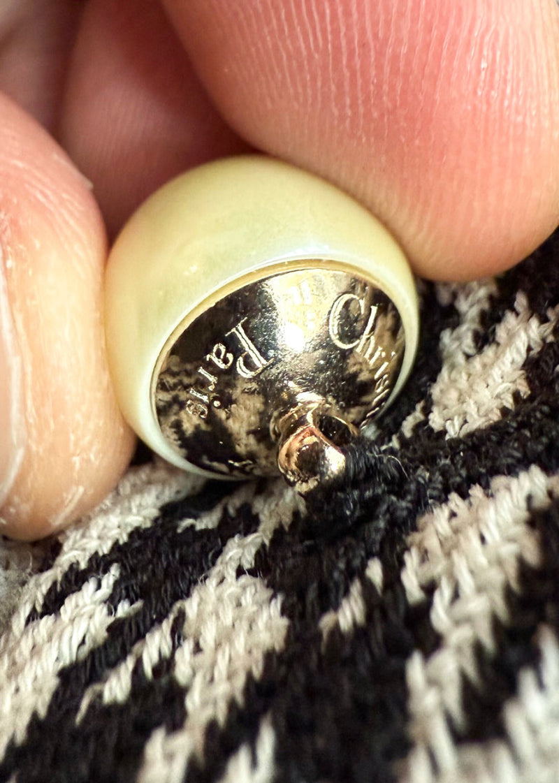 Dior 2023 Black White Houndstooth Pearl Button Jacket