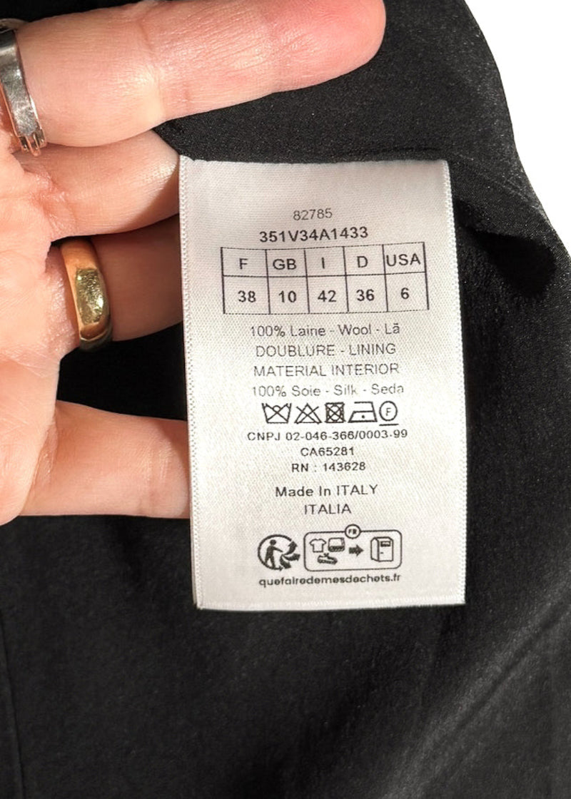 Dior 2023 Black White Houndstooth Pearl Button Jacket