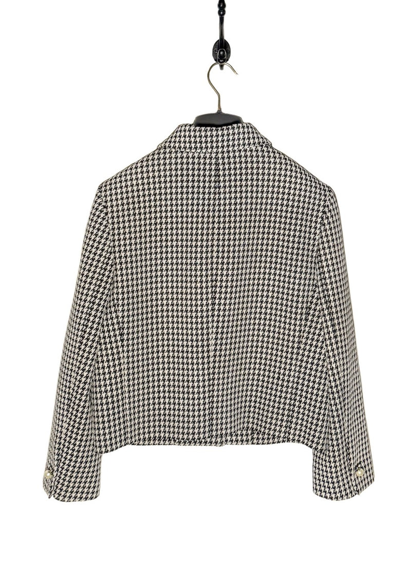Dior 2023 Black White Houndstooth Pearl Button Jacket