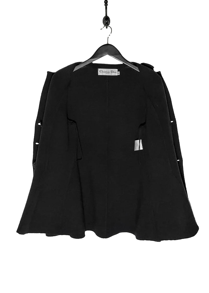 Interior of Dior 30 Montaigne Bar Black Wool Doublebreasted Knit Blazer Jacket