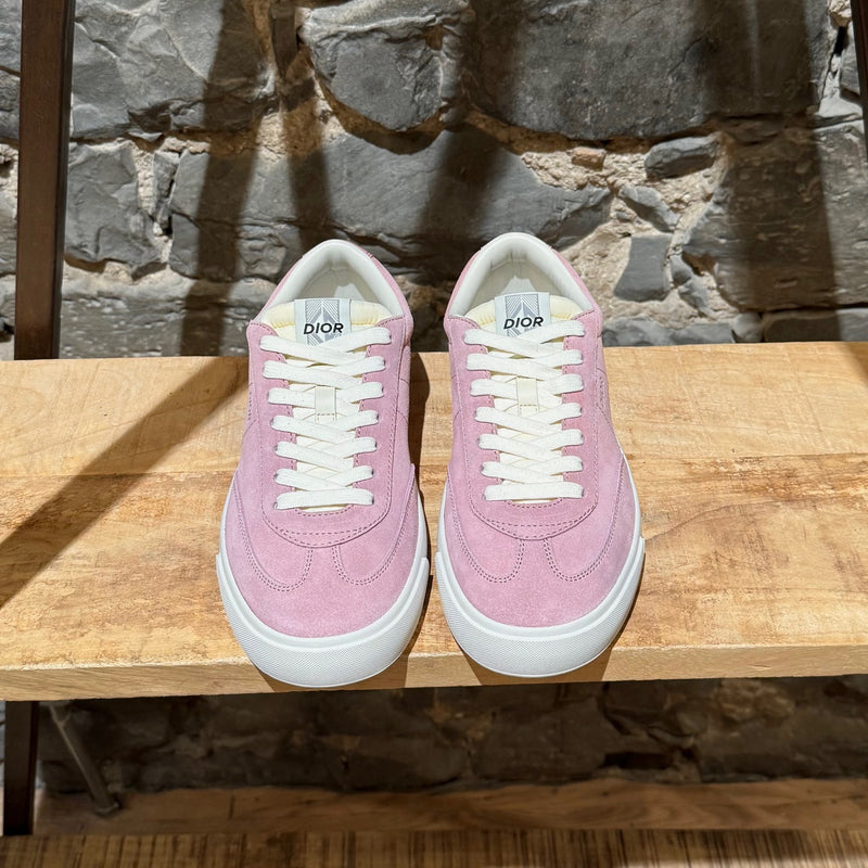 Top view of Dior B101 Pink Suede Low-top Sneakers