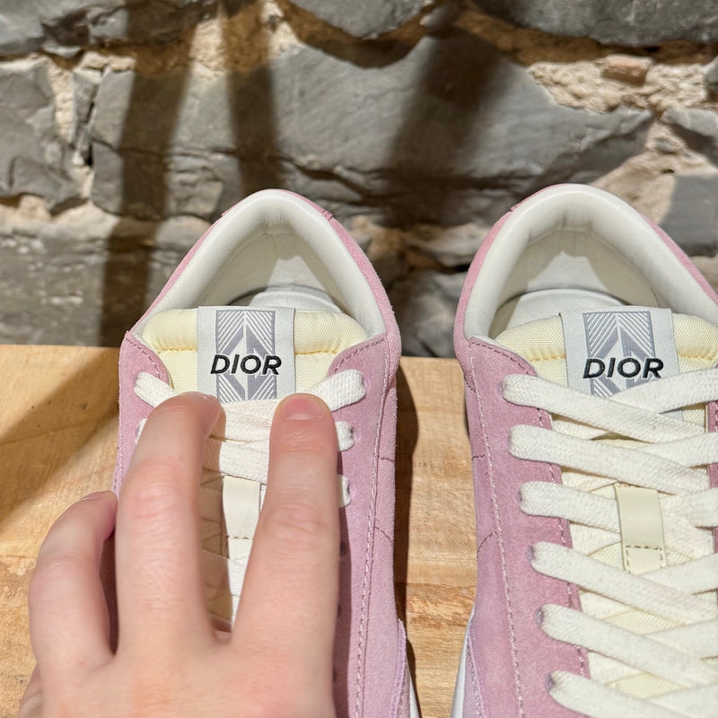 Branded tongue of Dior B101 Pink Suede Low-top Sneakers