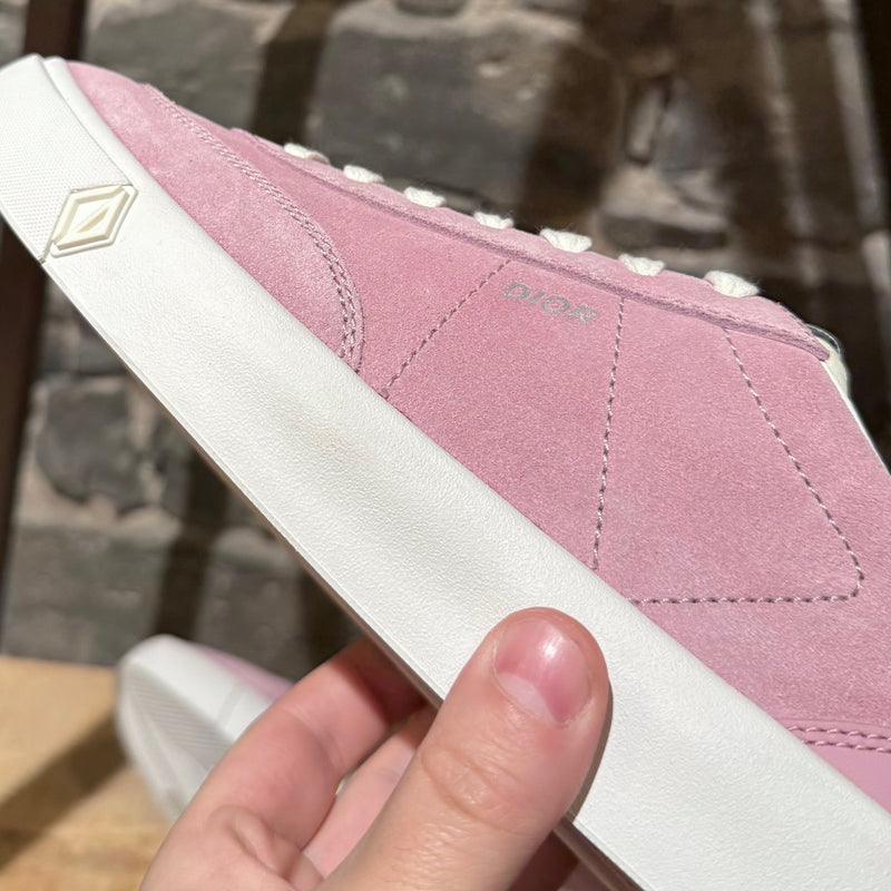 Close-up on Dior B101 Pink Suede Low-top Sneakers