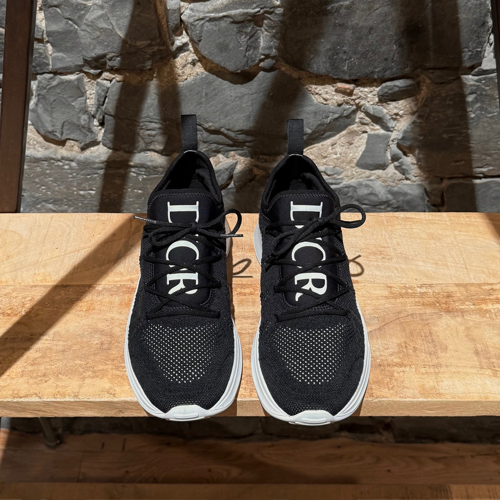 Top view of Dior B25 Black Mesh Logo Sneakers