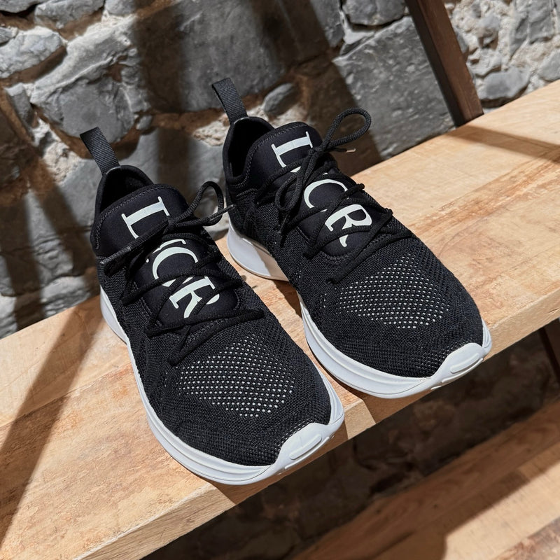 Toe box of Dior B25 Black Mesh Logo Sneakers