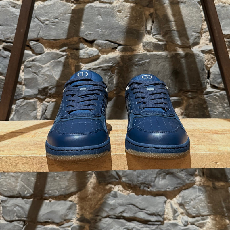 Front view of Dior B27 Blue Galaxy Oblique Low-top Sneakers