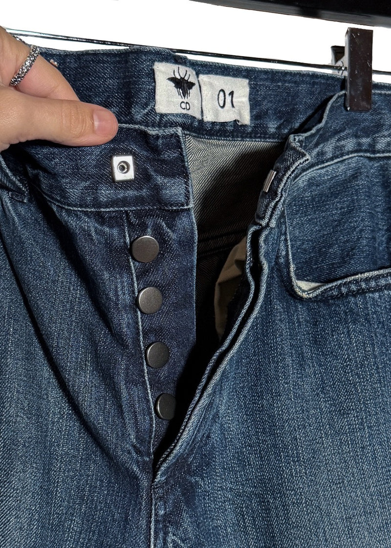 Closure of Dior Blue J'Adior Cuff Boyfriend Jeans