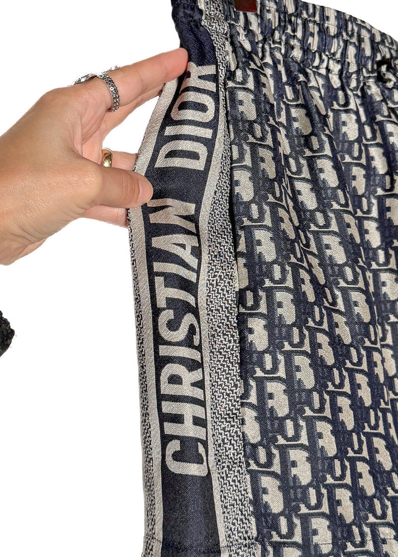 Dior Chez Moi Oblique Navy Silk Shorts