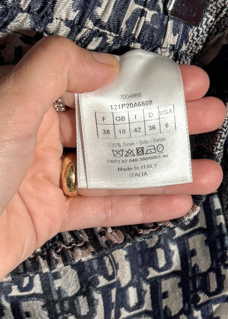 Dior Chez Moi Oblique Navy Silk Shorts