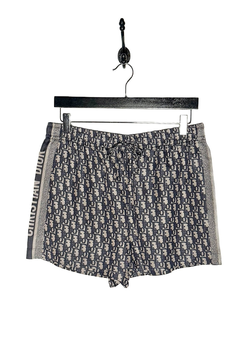 Dior Chez Moi Oblique Navy Silk Shorts
