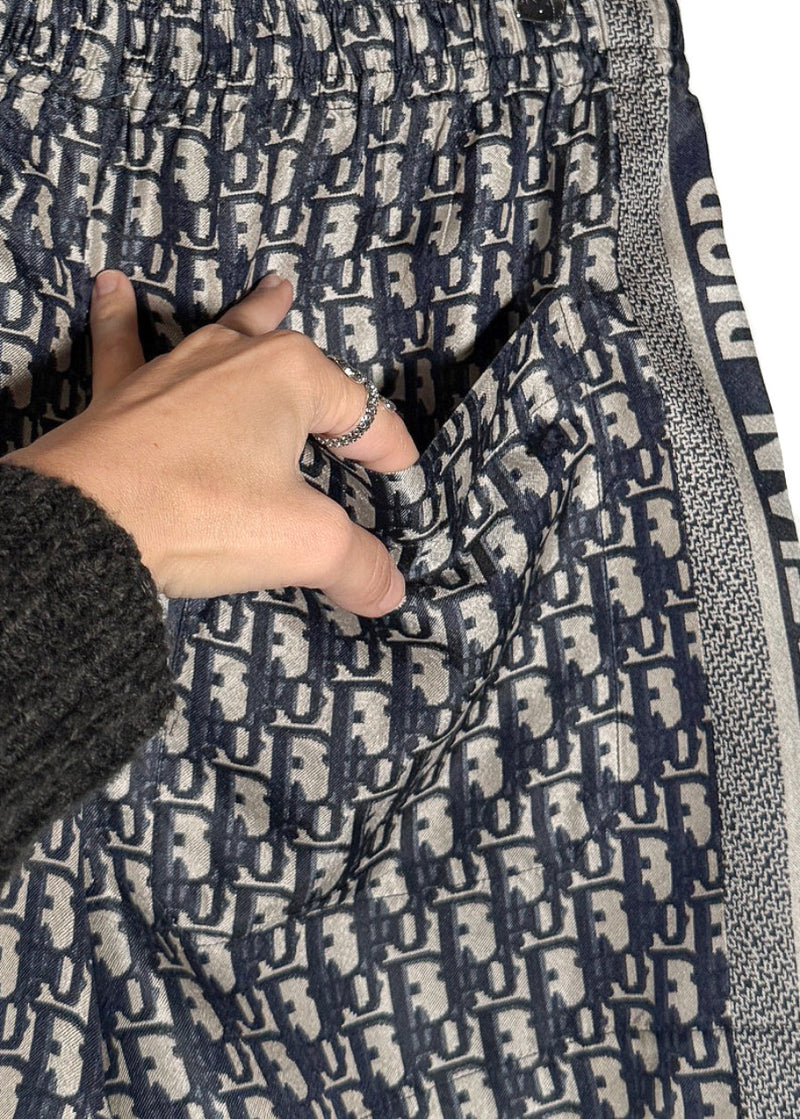 Dior Chez Moi Oblique Navy Silk Shorts