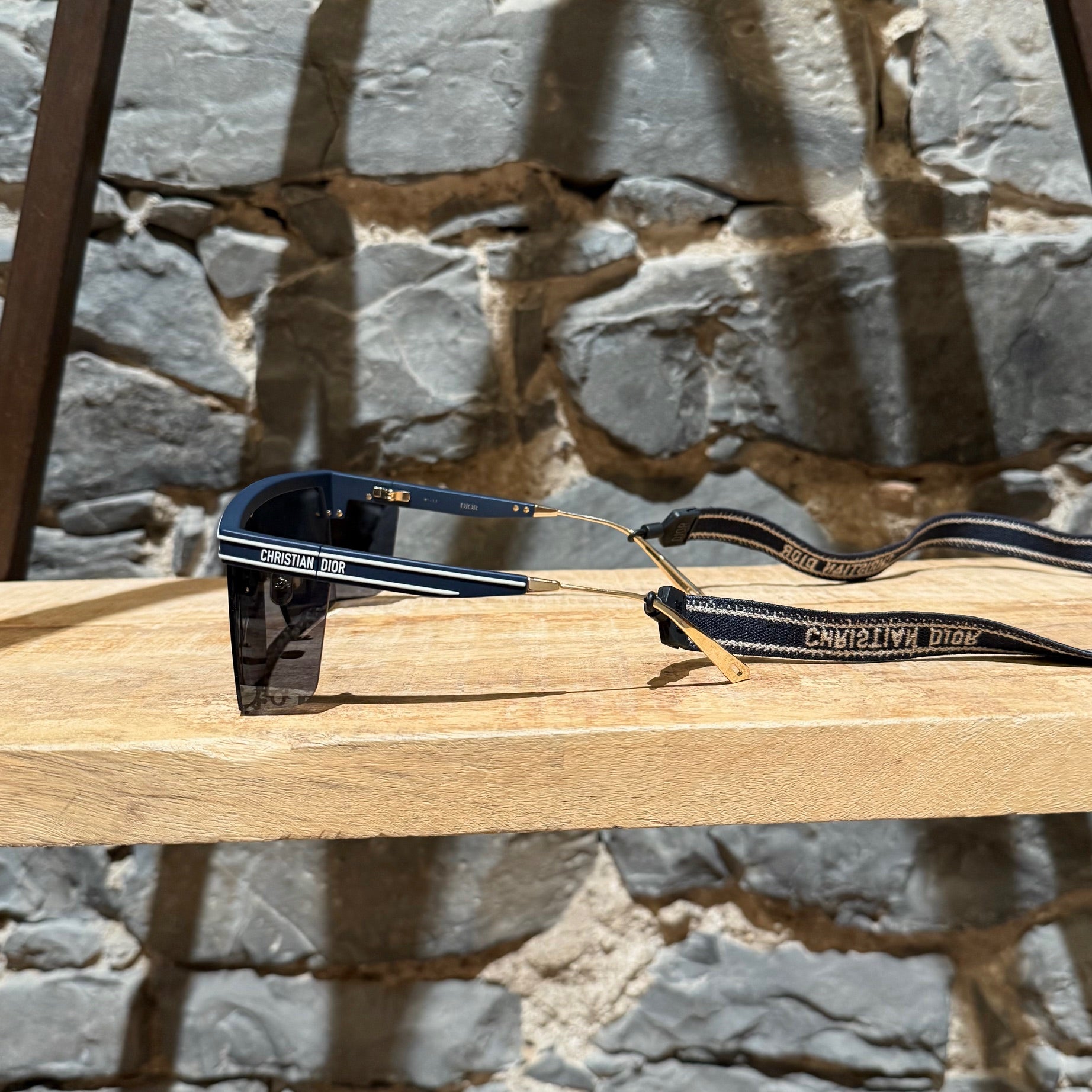 Dior DiorClub Oblique Mirrored Mask Sunglasses With Embroidered