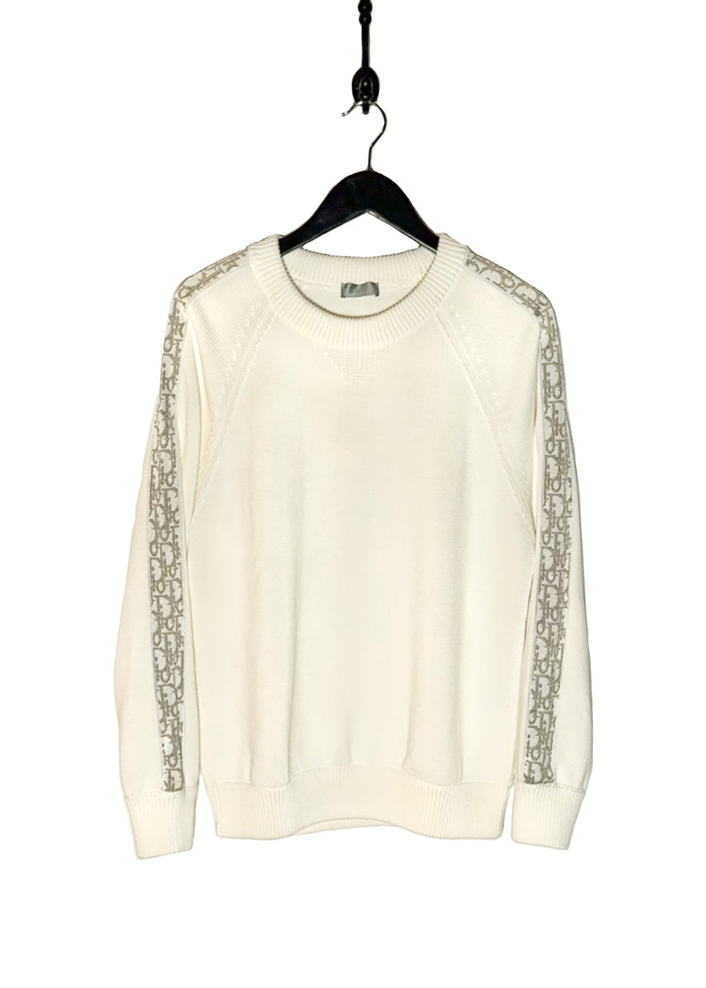 Main photo of Dior Ivory Cotton Oblique Sleeves Knit Sweater