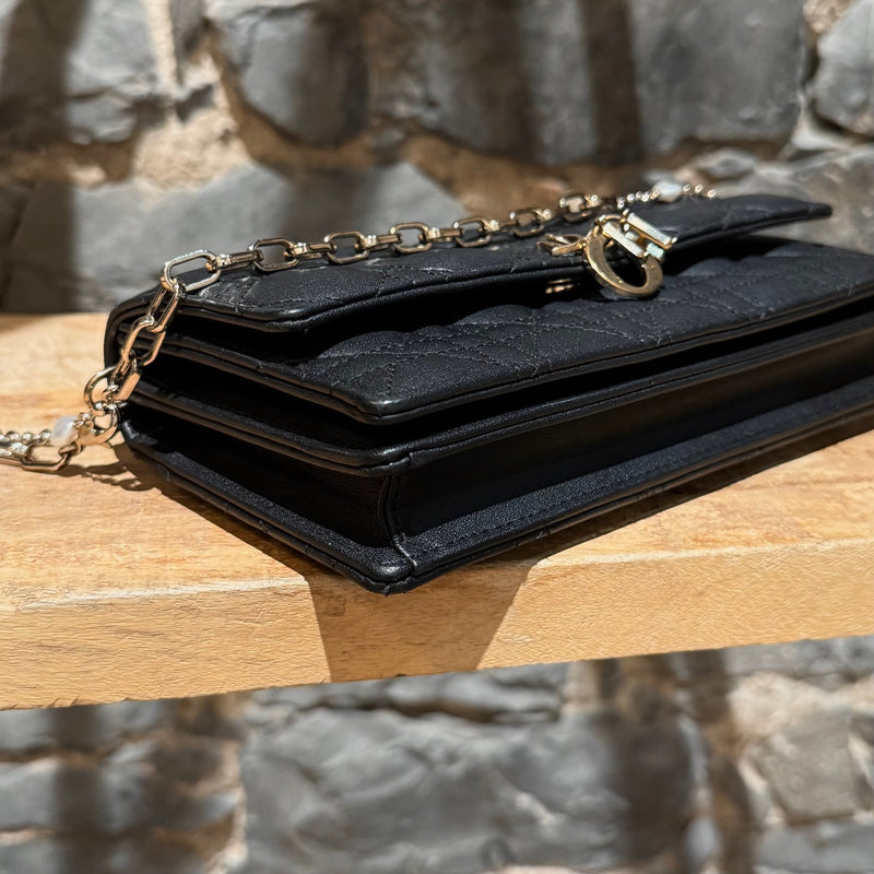 Dior My Dior Black Lambskin Cannage Mini Bag