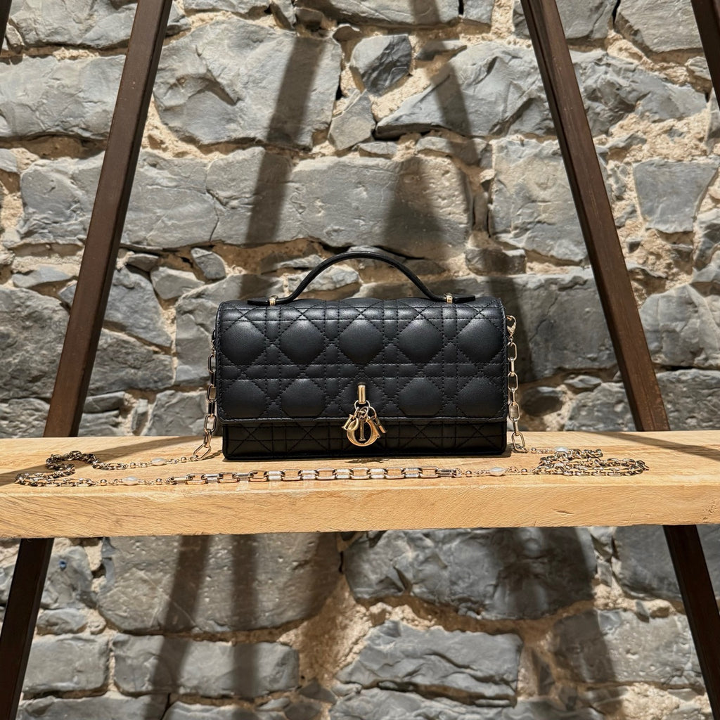 Dior My Dior Black Lambskin Cannage Mini Bag