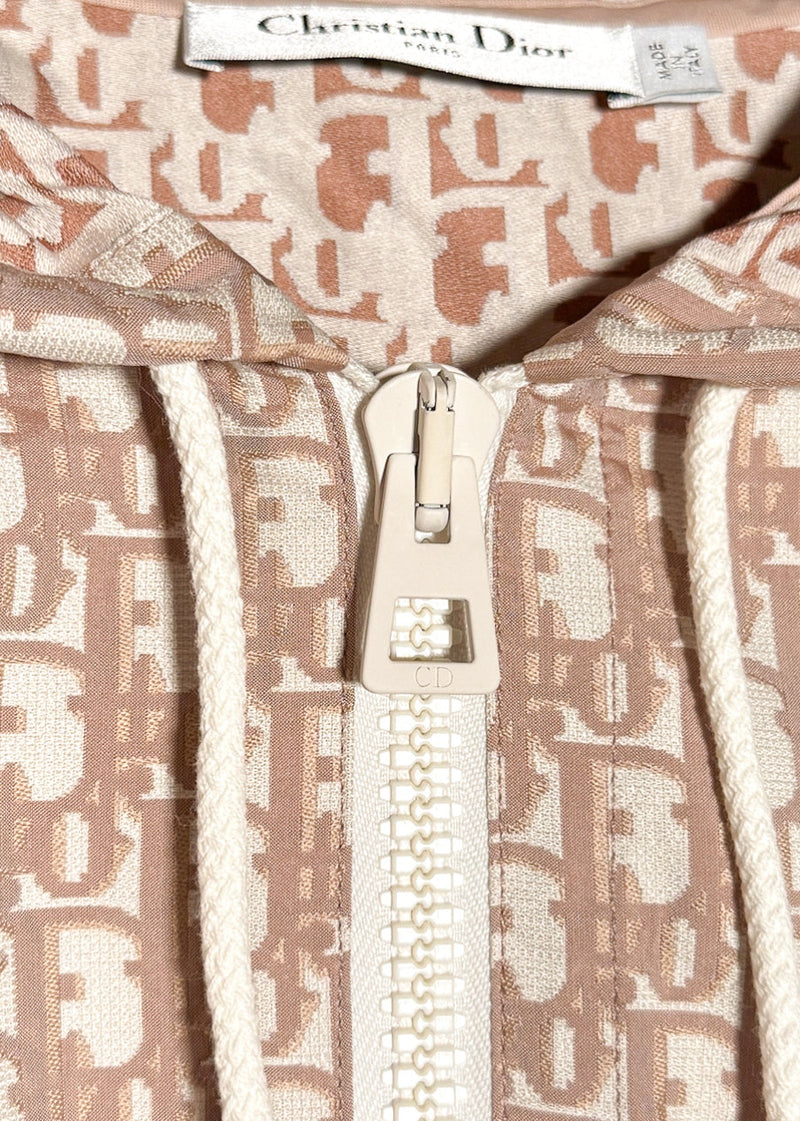 Dior Pink Oblique Technical Taffeta Hooded Dress Mini Dress