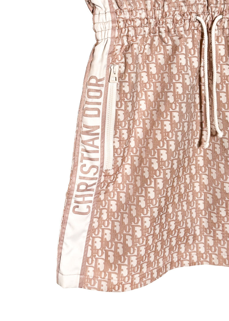 Dior Pink Oblique Technical Taffeta Hooded Dress Mini Dress